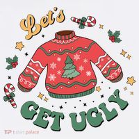 Lets Get Ugly Funny Christmas Doggie Tank thumb 4