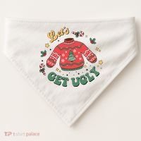 Lets Get Ugly Funny Christmas USA-Made Doggie Bandana thumb 0