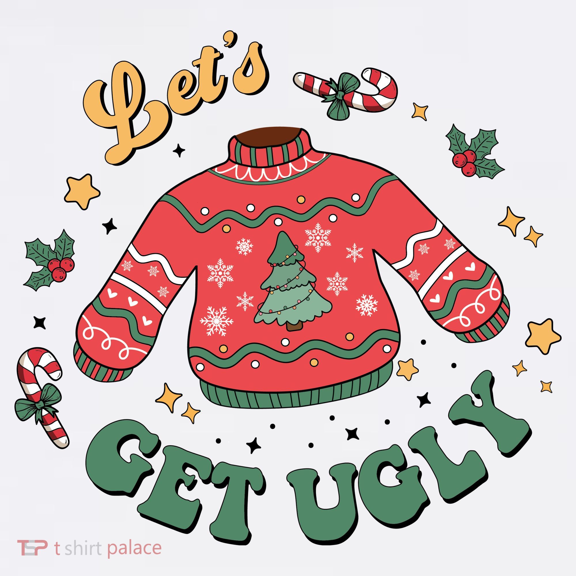 Lets Get Ugly Funny Christmas Ornament