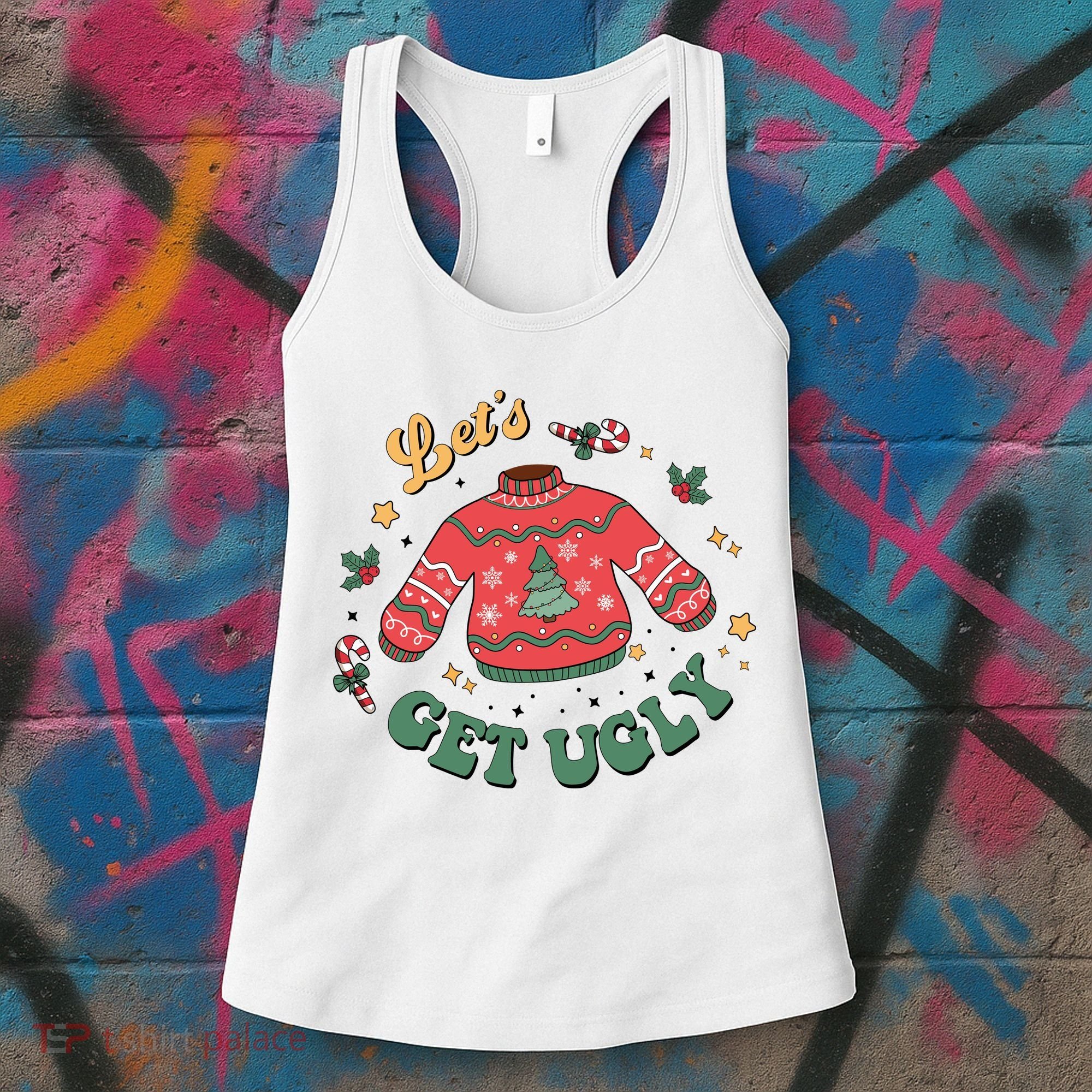 Lets Get Ugly Funny Christmas Women's Tank Top