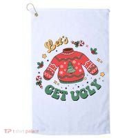 Lets Get Ugly Funny Christmas Golf Towel thumb 0