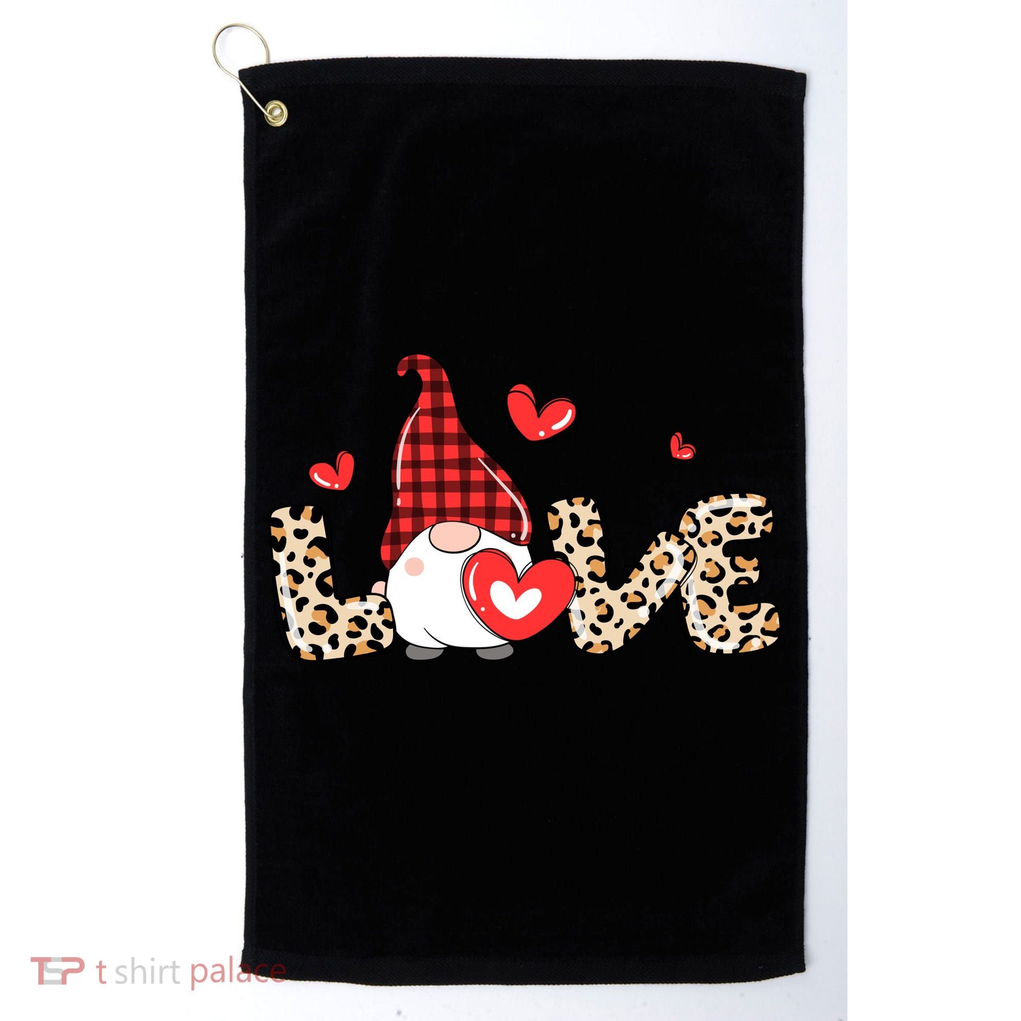 Love Gnome Valentines Day Golf Towel