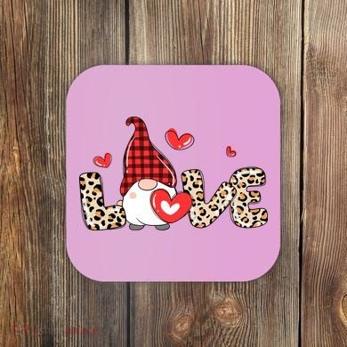 Love Gnome Valentines Day Coaster