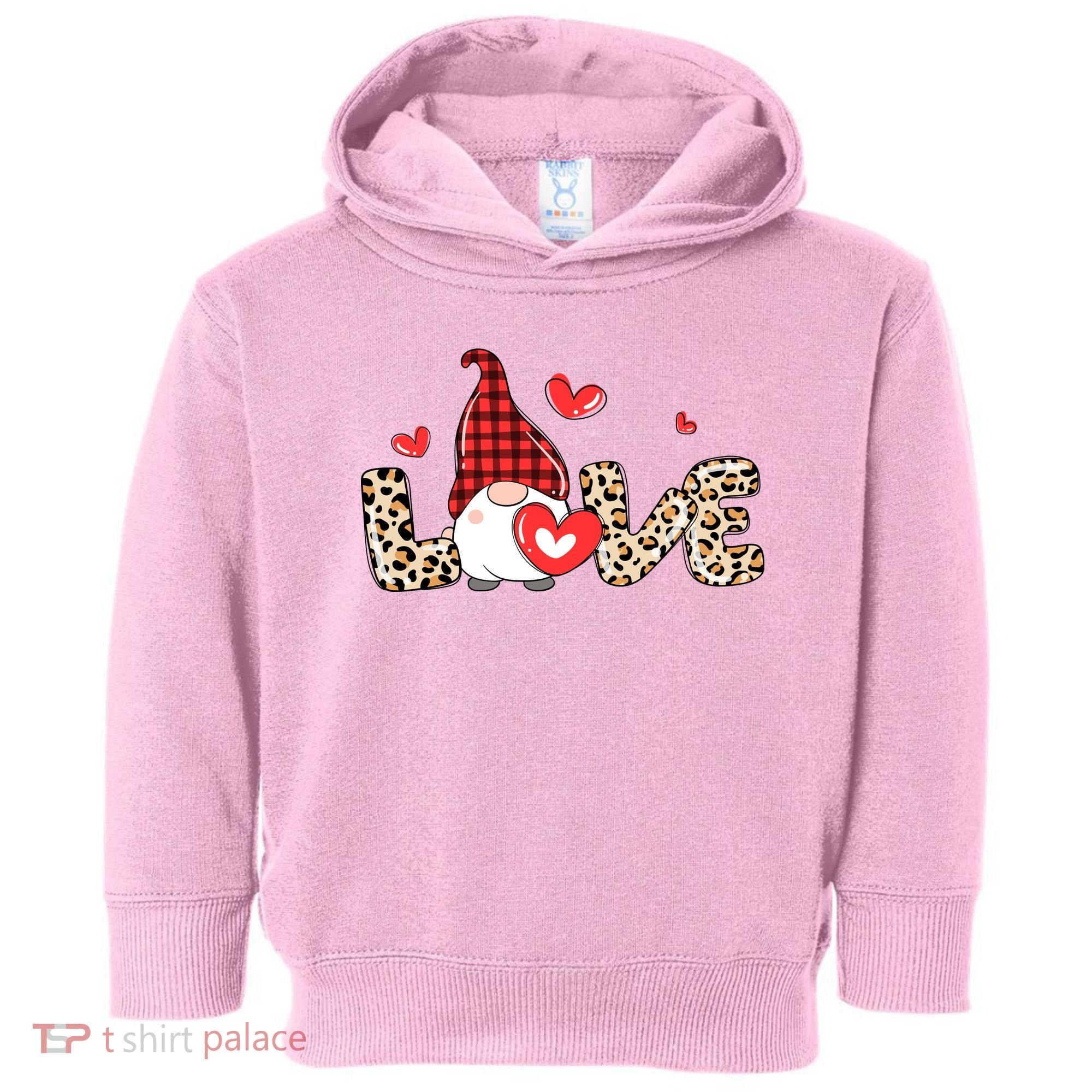 Love Gnome Valentines Day Toddler Hoodie