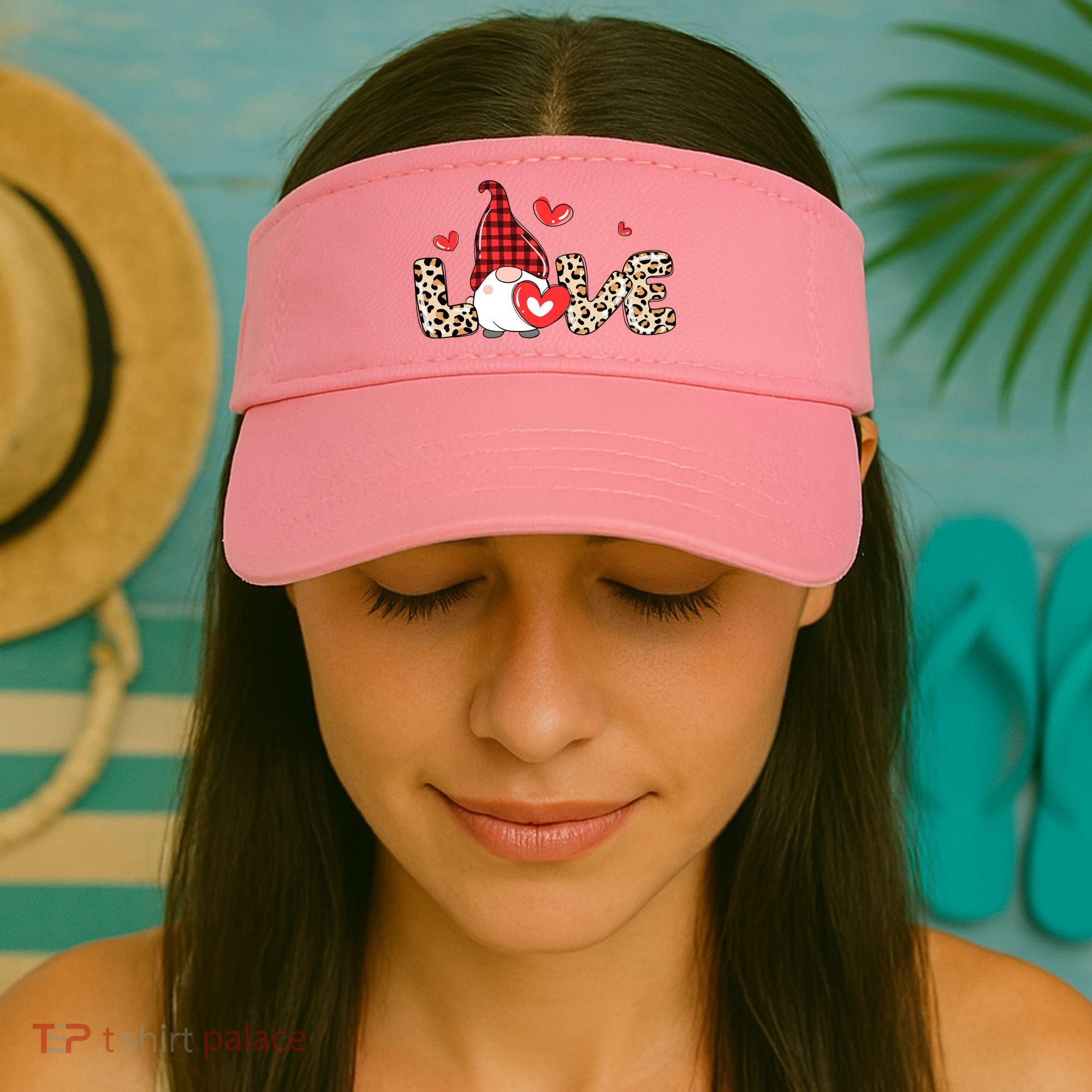 Love Gnome Valentines Day Visor