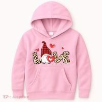 Love Gnome Valentines Day Kids Hoodie thumb 0
