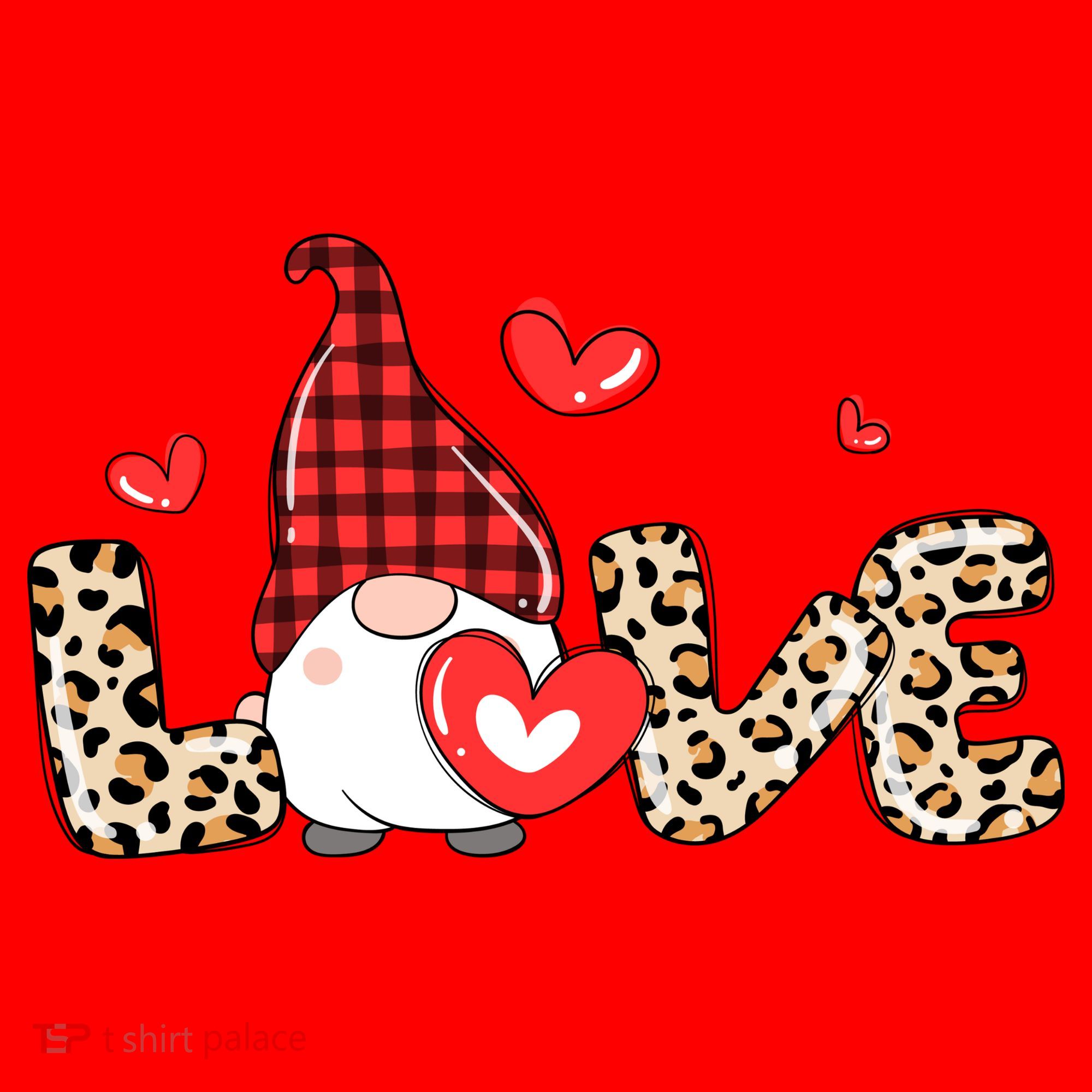 Love Gnome Valentines Day Santa Hat