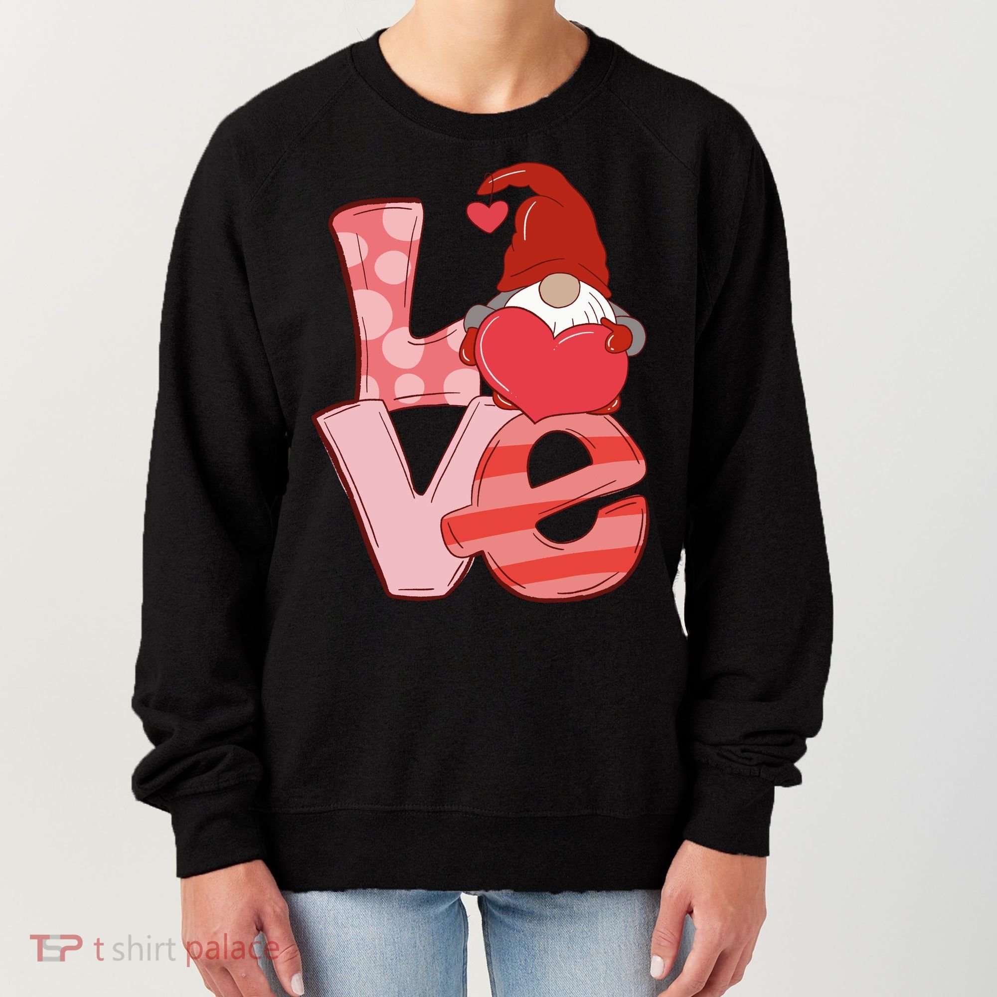 Love Gnome Valentines Day Cute Gift Women's Sweatshirt