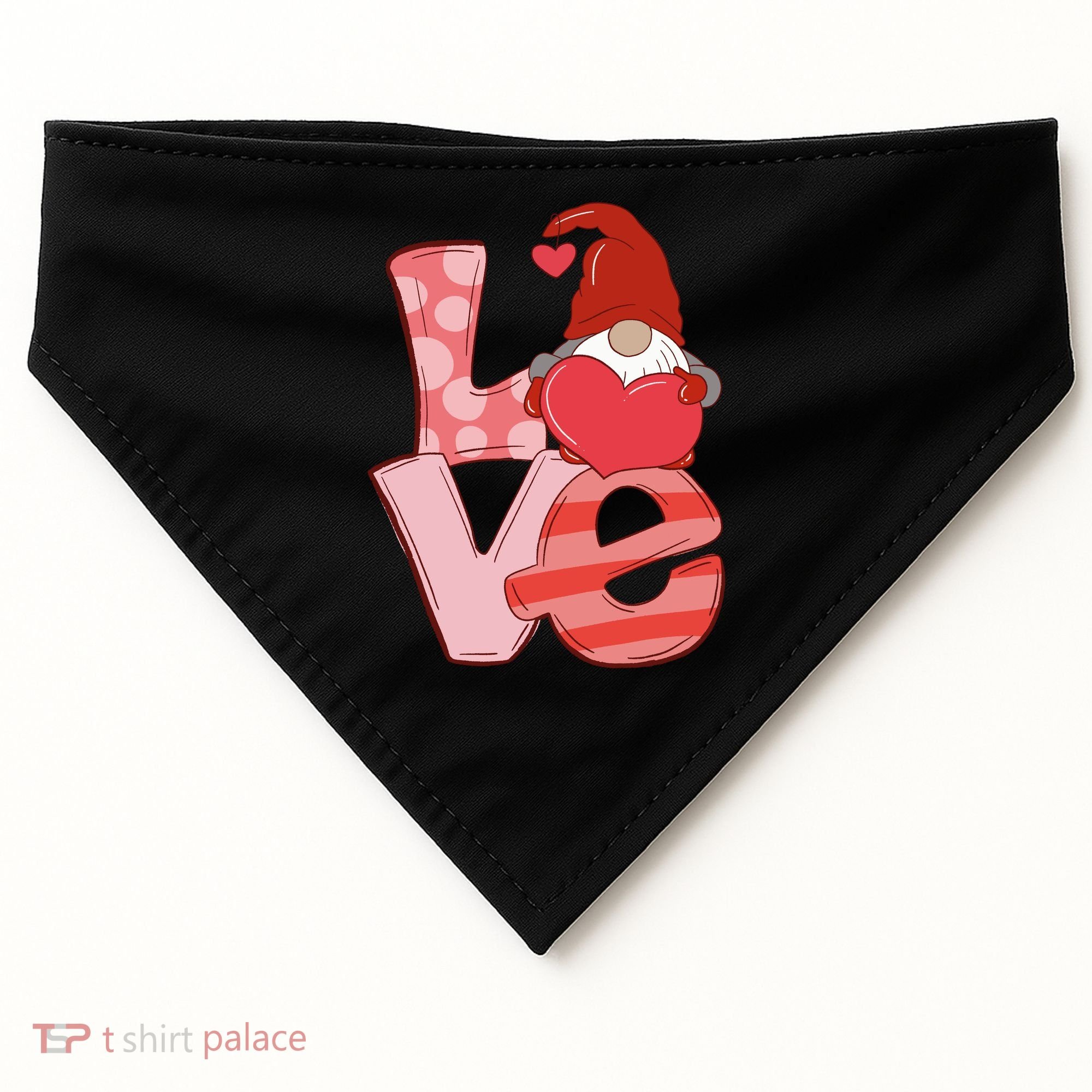 Love Gnome Valentines Day Cute Gift USA-Made Doggie Bandana