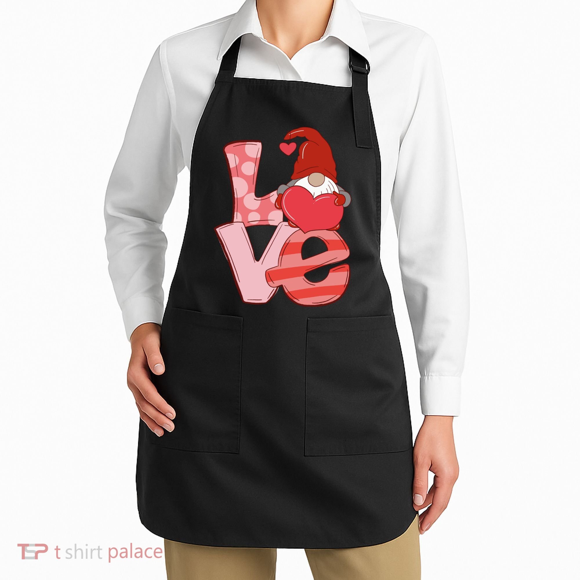Love Gnome Valentines Day Cute Gift Apron
