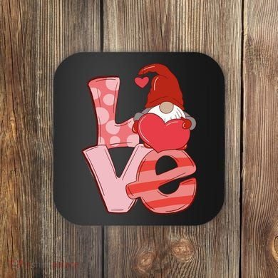 Love Gnome Valentines Day Cute Gift Coaster
