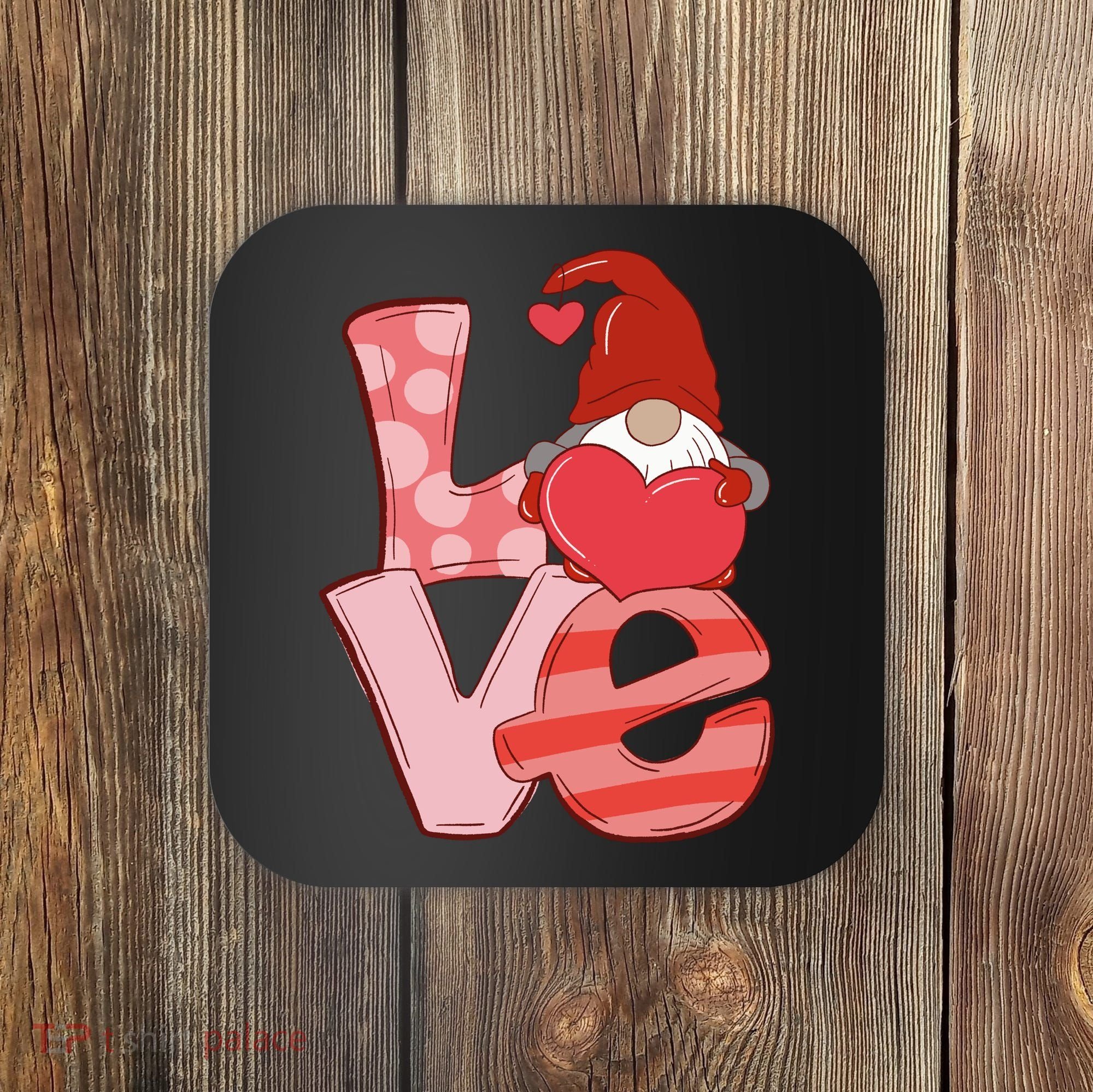 Love Gnome Valentines Day Cute Gift Coaster