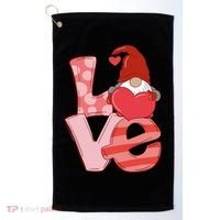 Love Gnome Valentines Day Cute Gift Golf Towel thumb 0