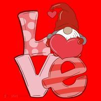 Love Gnome Valentines Day Cute Gift Santa Hat thumb 1