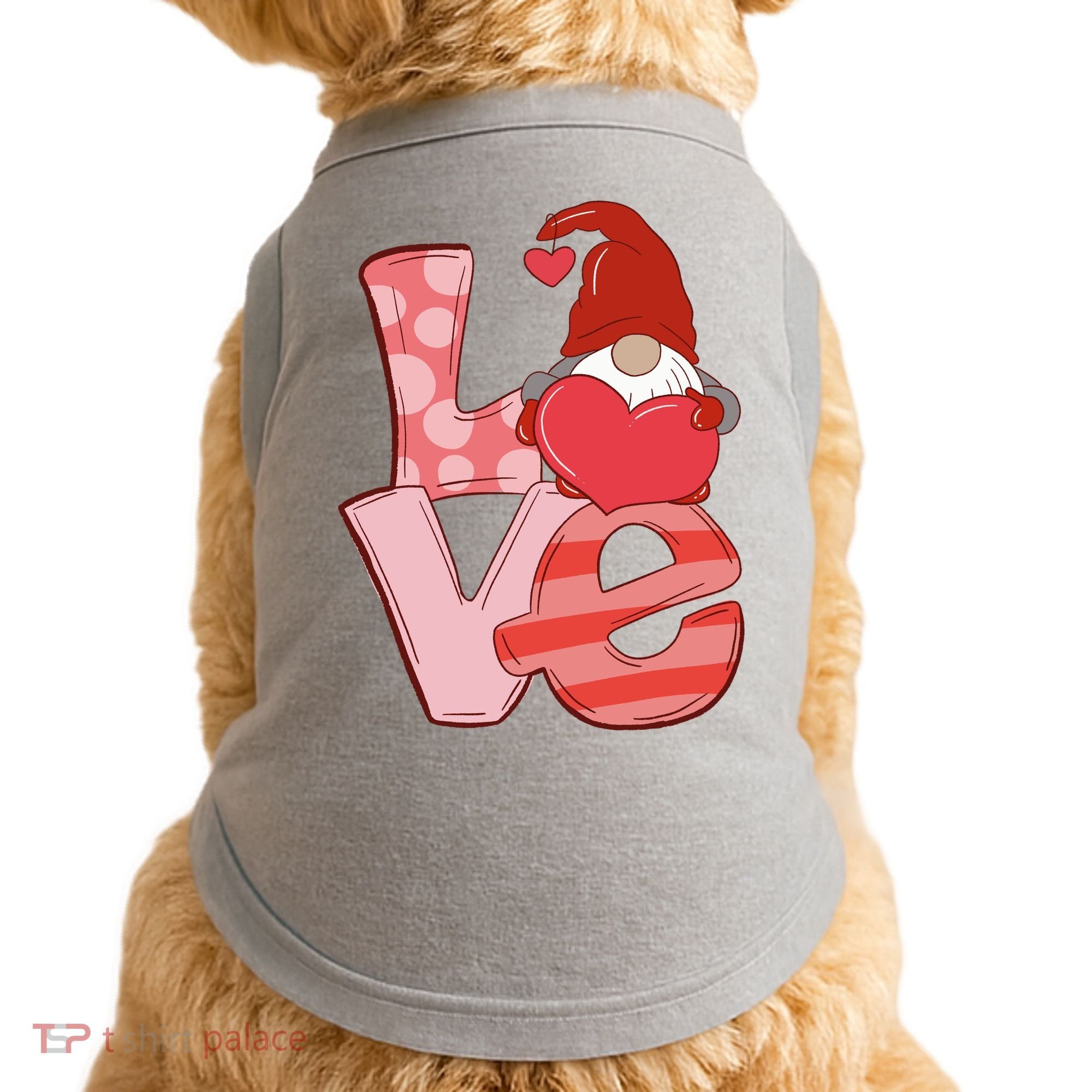 Love Gnome Valentines Day Cute Gift Doggie Tank