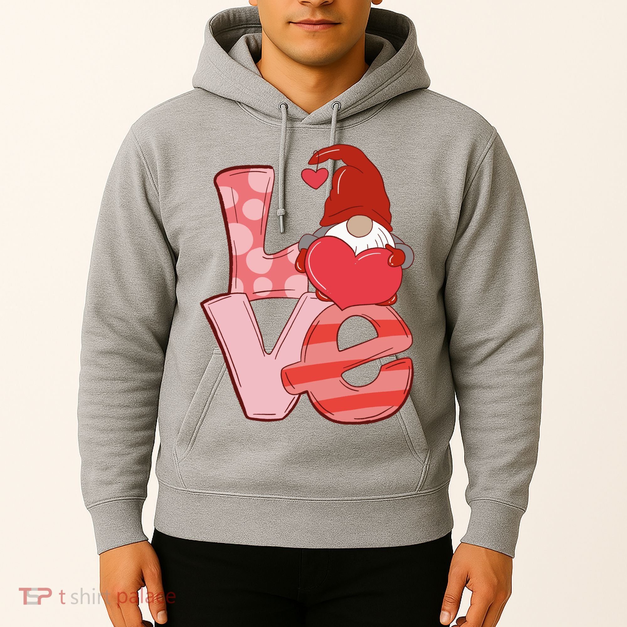 Love Gnome Valentines Day Cute Gift Hoodie