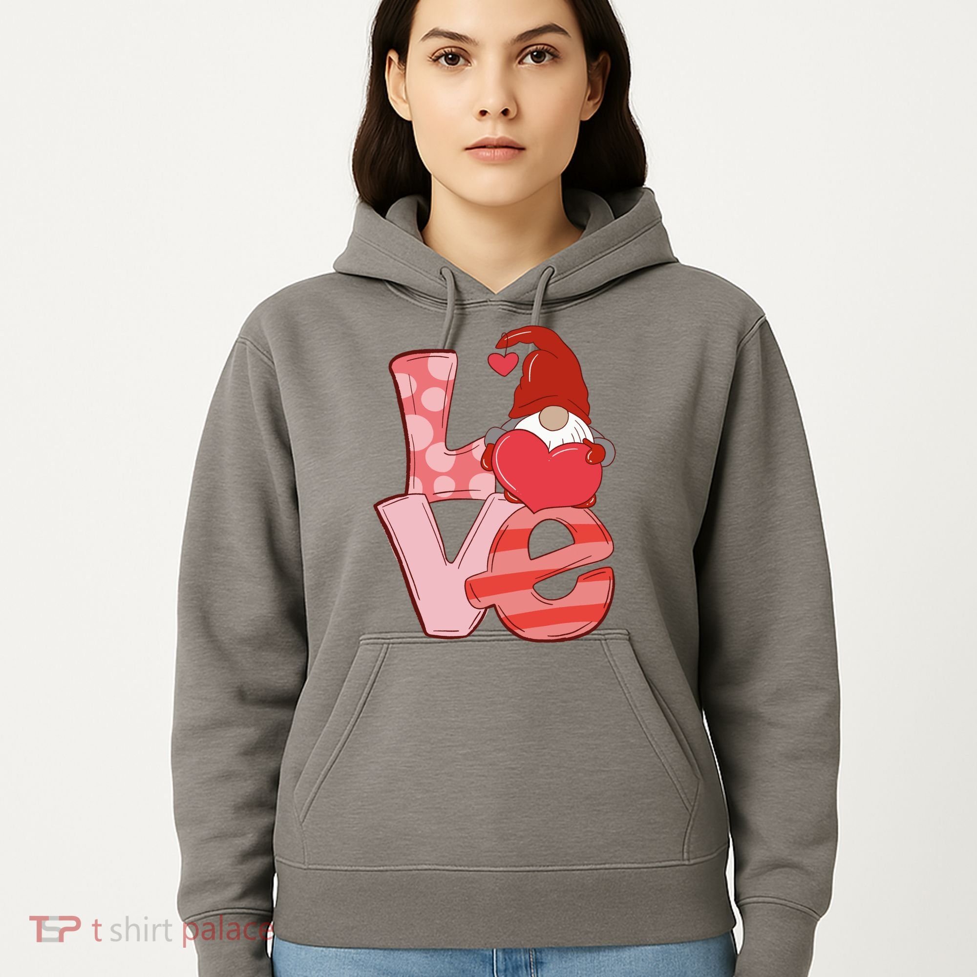Love Gnome Valentines Day Cute Gift Hoodie