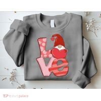 Love Gnome Valentines Day Cute Gift Sweatshirt thumb 2