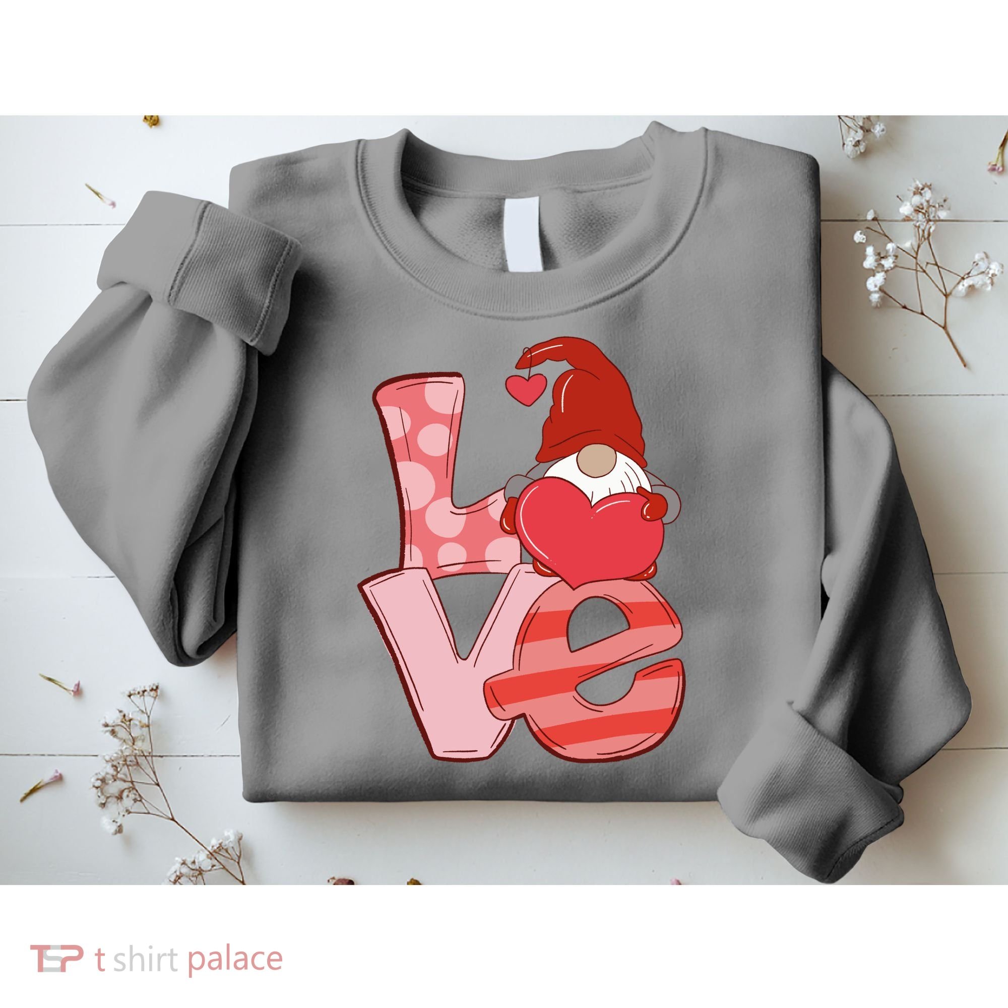 Love Gnome Valentines Day Cute Gift Sweatshirt