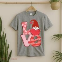 Love Gnome Valentines Day Cute Gift T-Shirt thumb 2