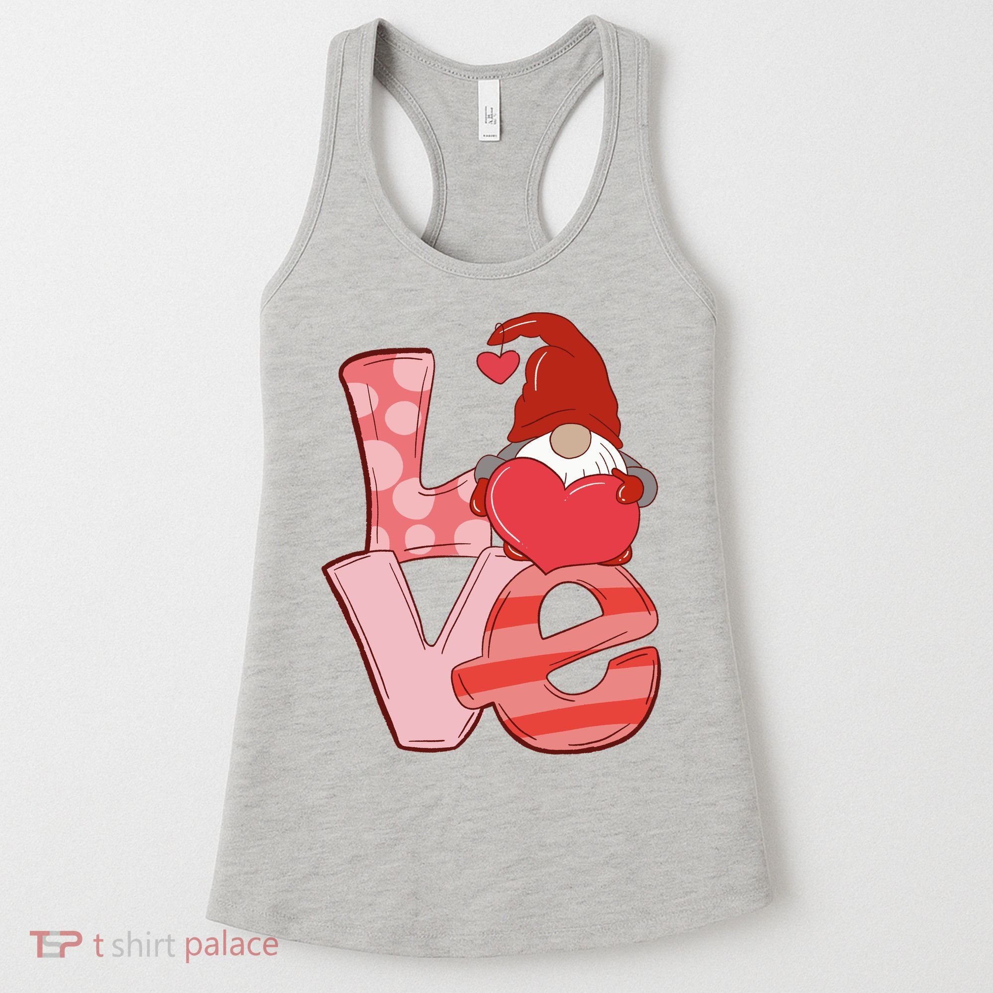 Love Gnome Valentines Day Cute Gift Women's Tank Top