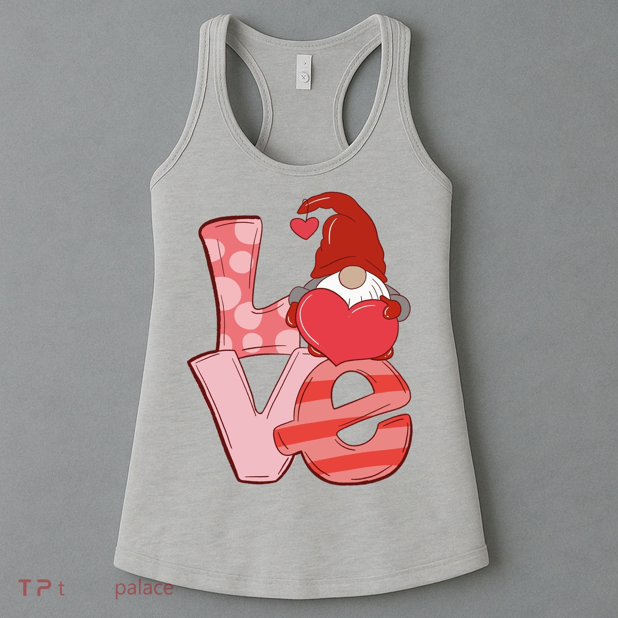 Love Gnome Valentines Day Cute Gift Women's Tank Top