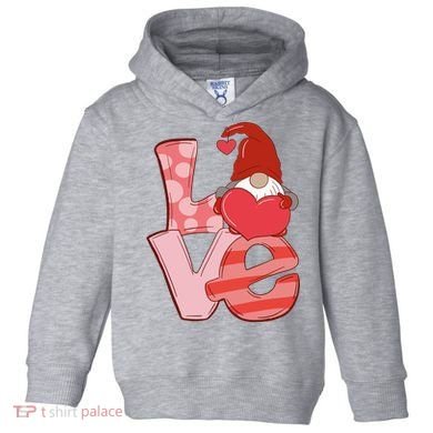 Love Gnome Valentines Day Cute Gift Toddler Hoodie