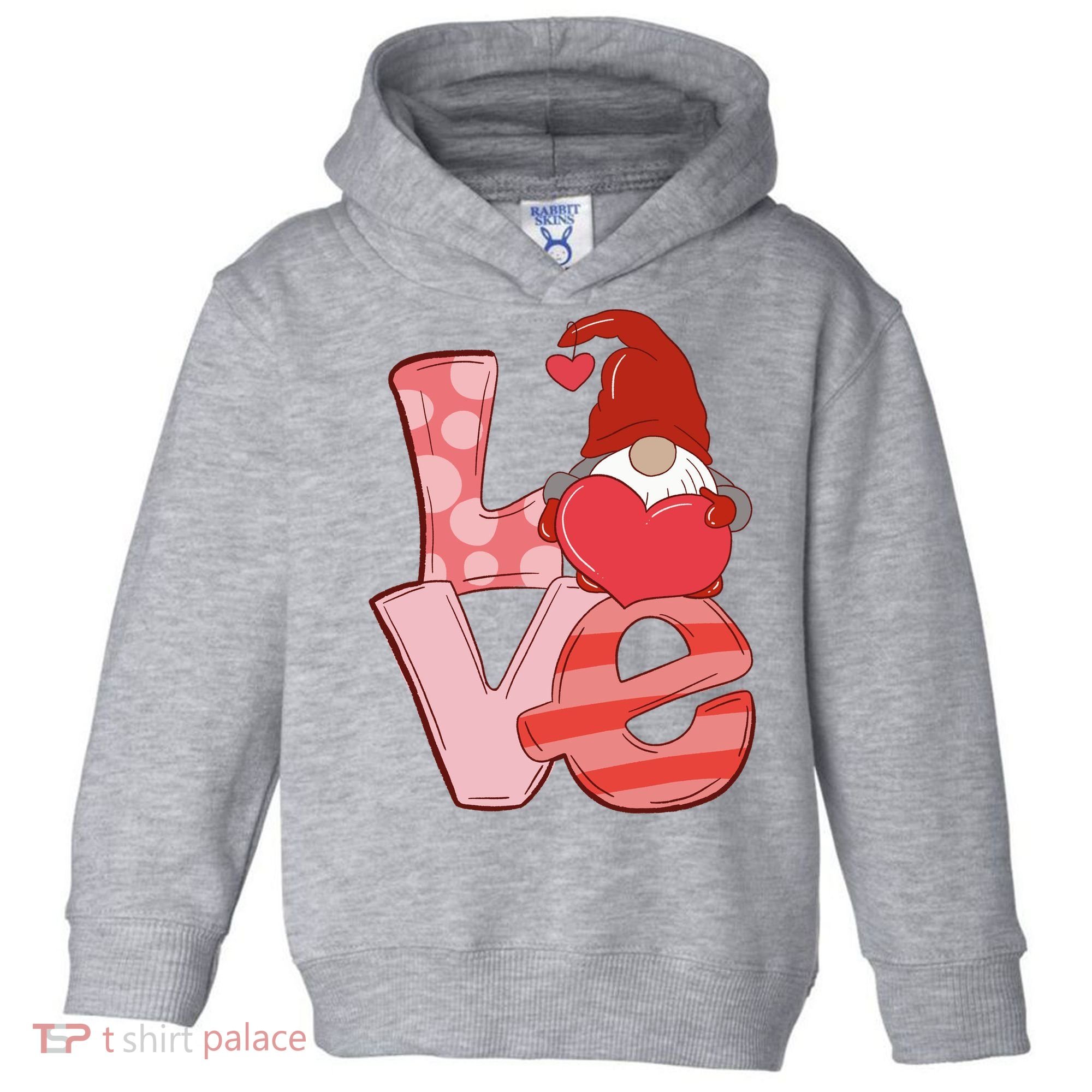 Love Gnome Valentines Day Cute Gift Toddler Hoodie
