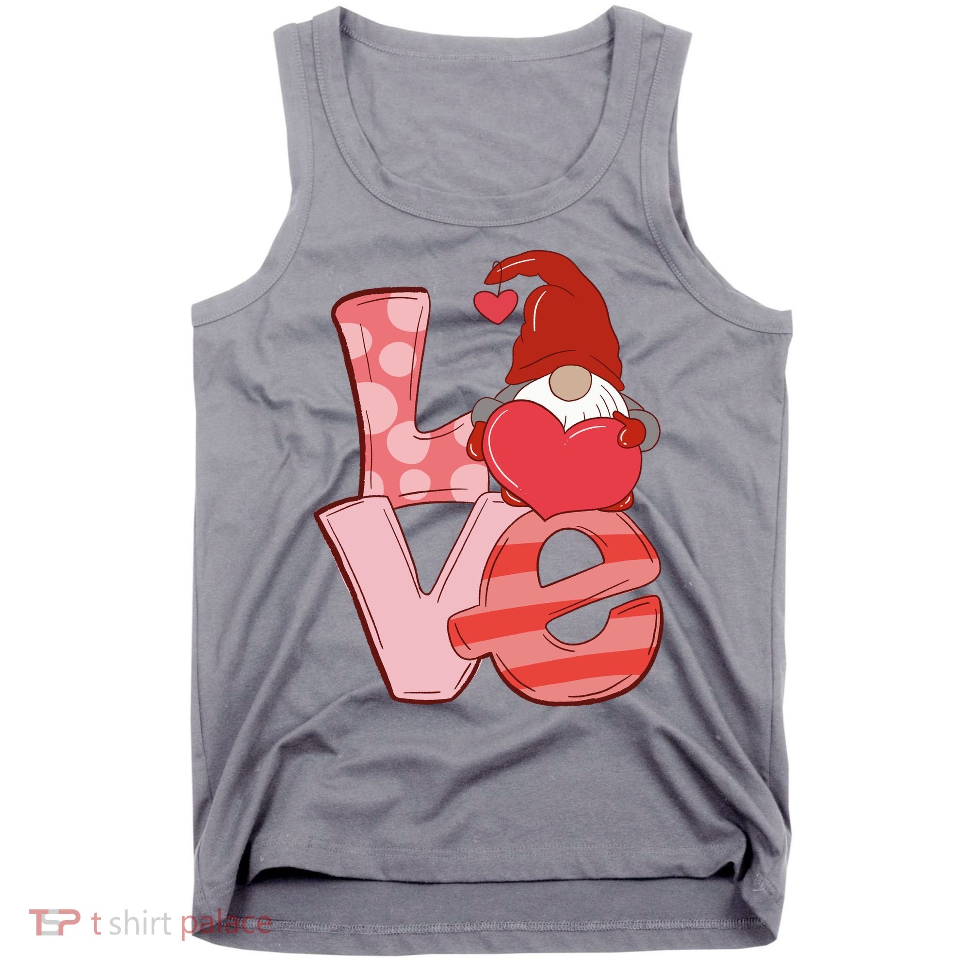 Love Gnome Valentines Day Cute Gift Tank Top