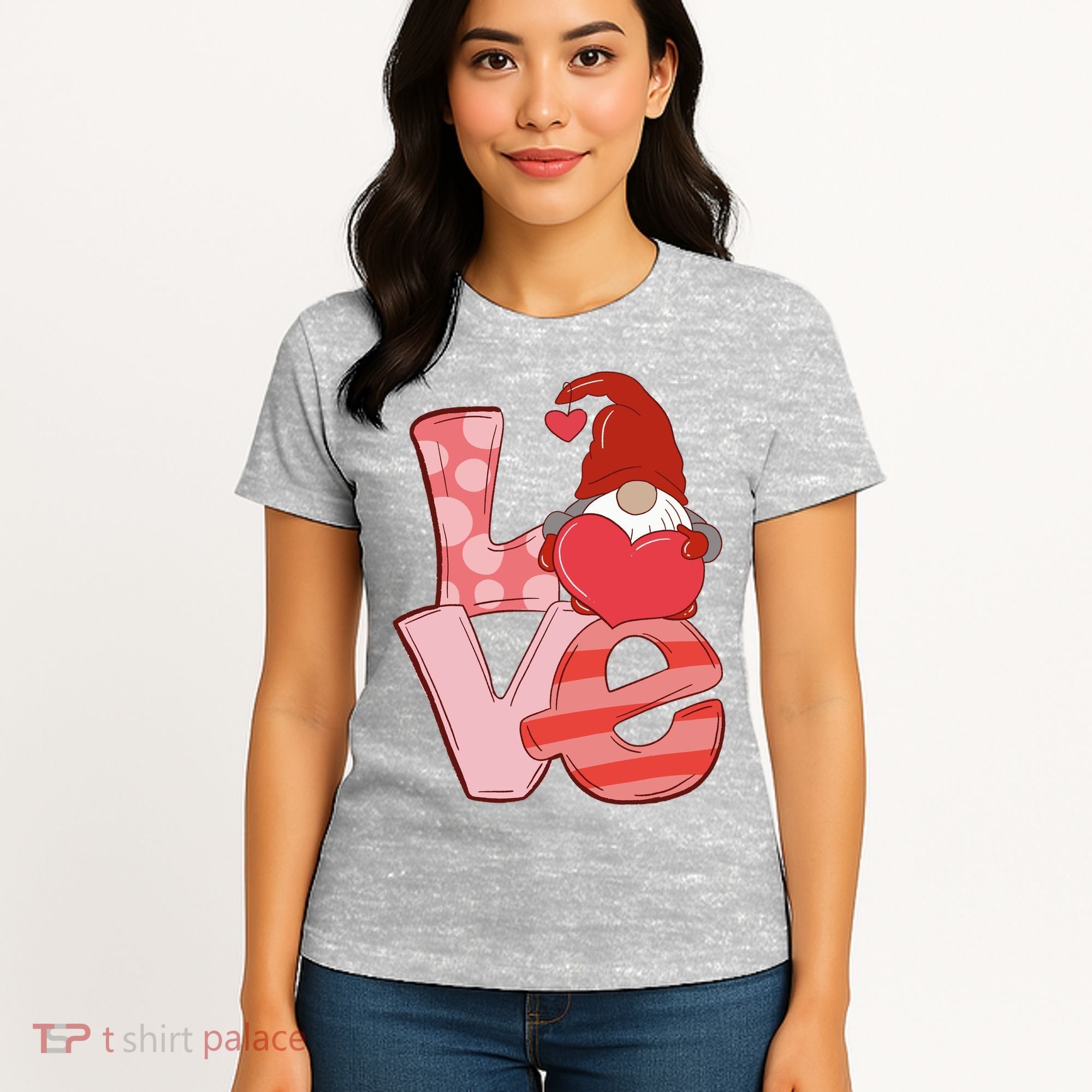 Love Gnome Valentines Day Cute Gift Women's T-Shirt
