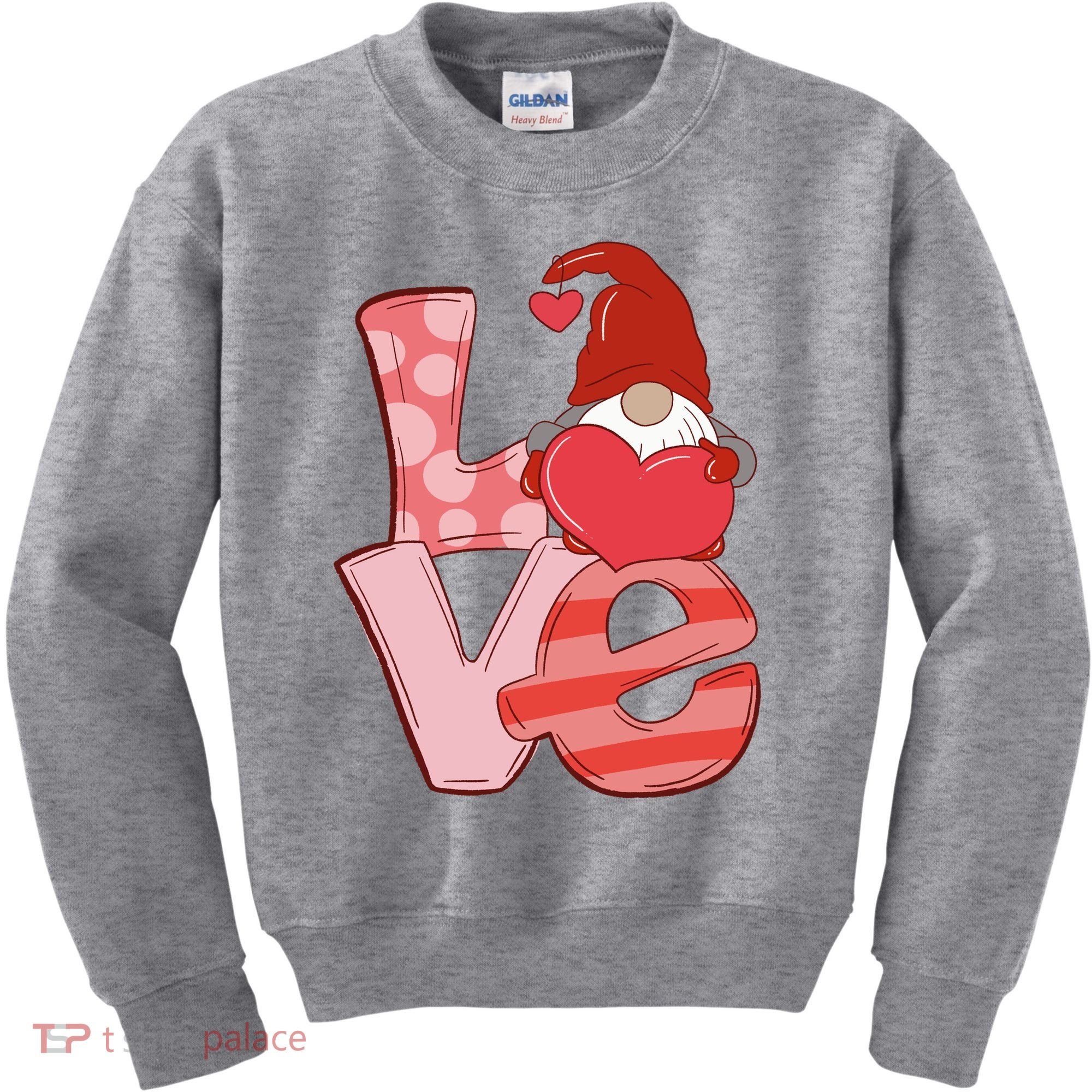 Love Gnome Valentines Day Cute Gift Kids Sweatshirt