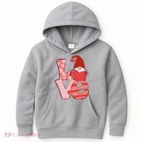 Love Gnome Valentines Day Cute Gift Kids Hoodie thumb 0