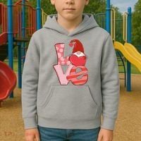Love Gnome Valentines Day Cute Gift Kids Hoodie thumb 2