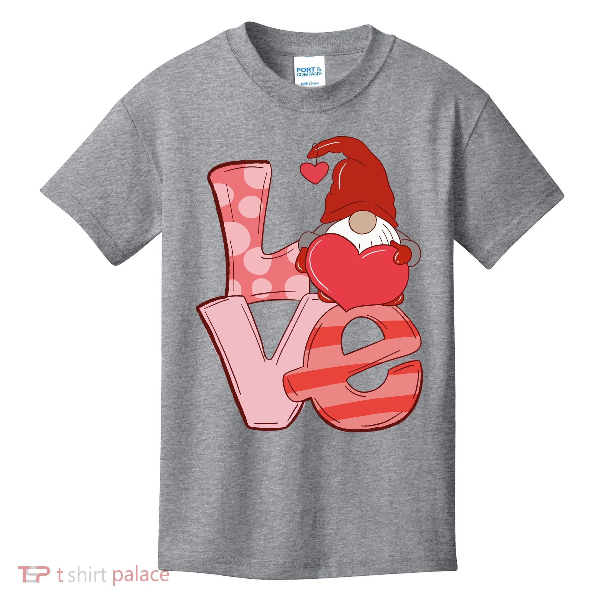 Love Gnome Valentines Day Cute Gift Kids T-Shirt