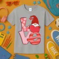 Love Gnome Valentines Day Cute Gift Kids T-Shirt thumb 3