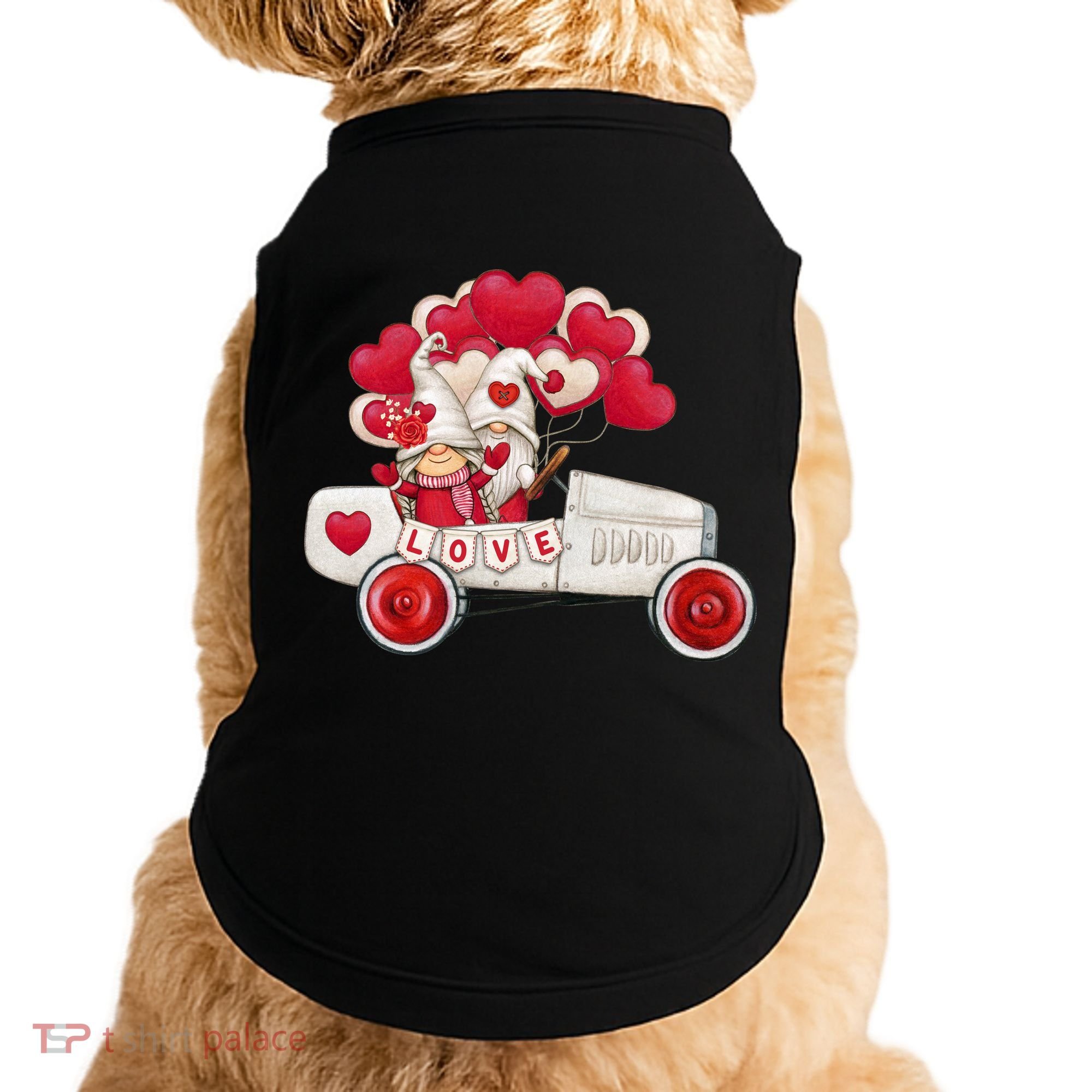 Love Gnome Valentines Day Heart Doggie Tank