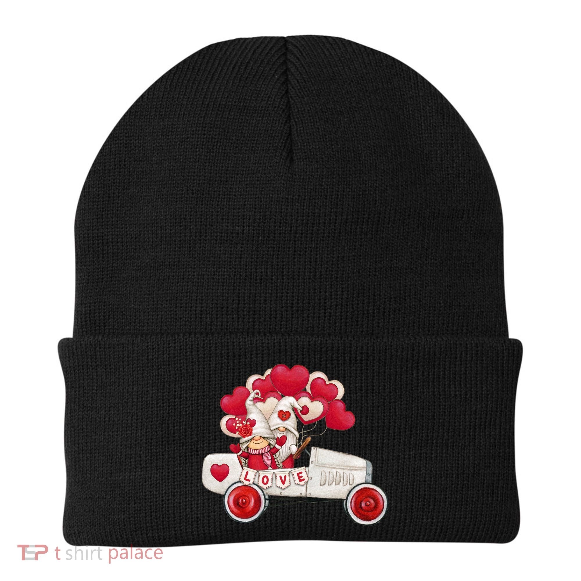 Love Gnome Valentines Day Heart Beanie