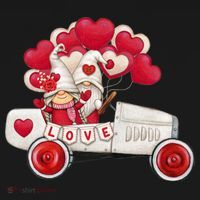 Love Gnome Valentines Day Heart Women's Hoodie thumb 2