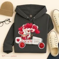 Love Gnome Valentines Day Heart Hoodie thumb 4