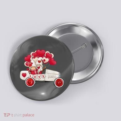 Love Gnome Valentines Day Heart Button