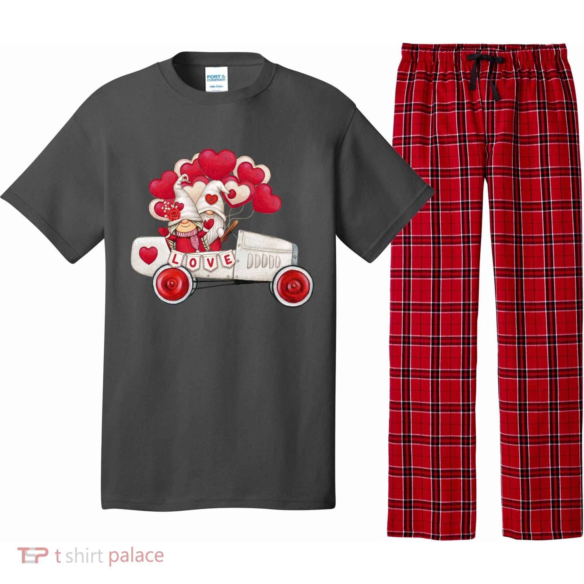 Love Gnome Valentines Day Heart Pajama Set