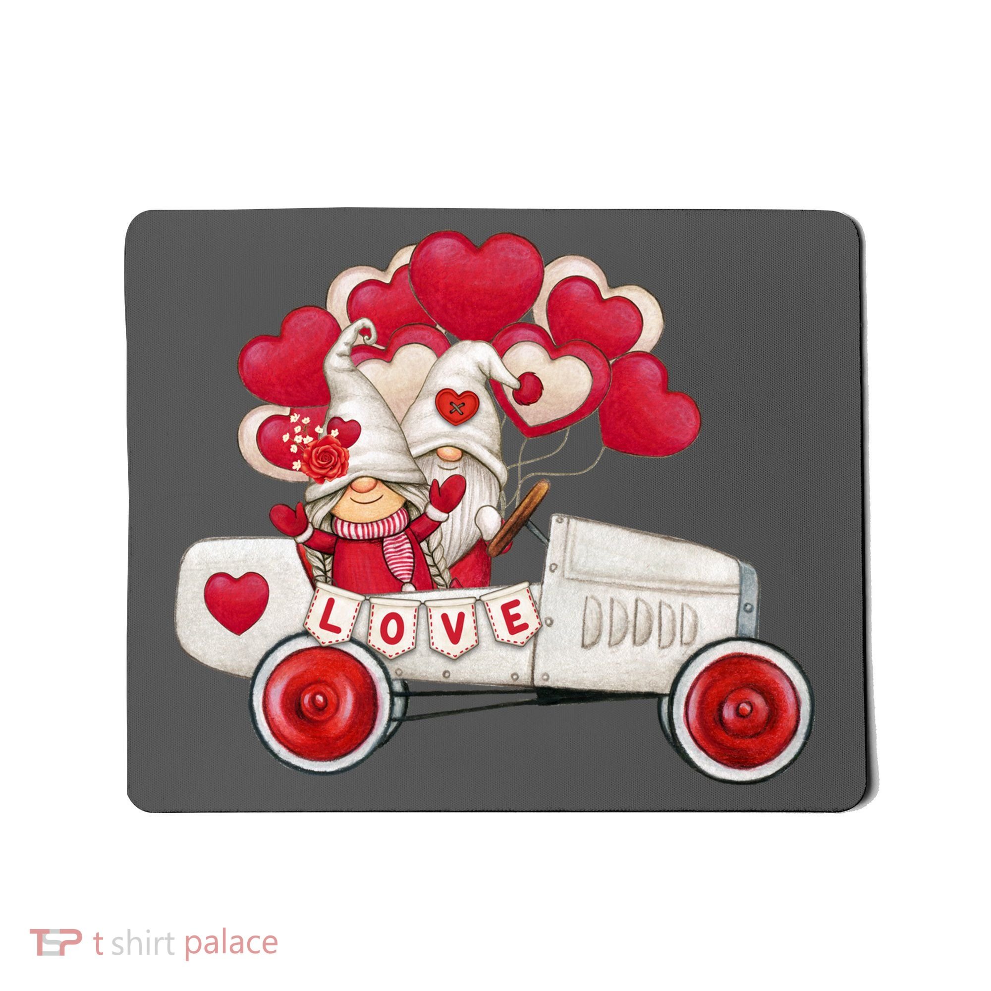 Love Gnome Valentines Day Heart Mousepad
