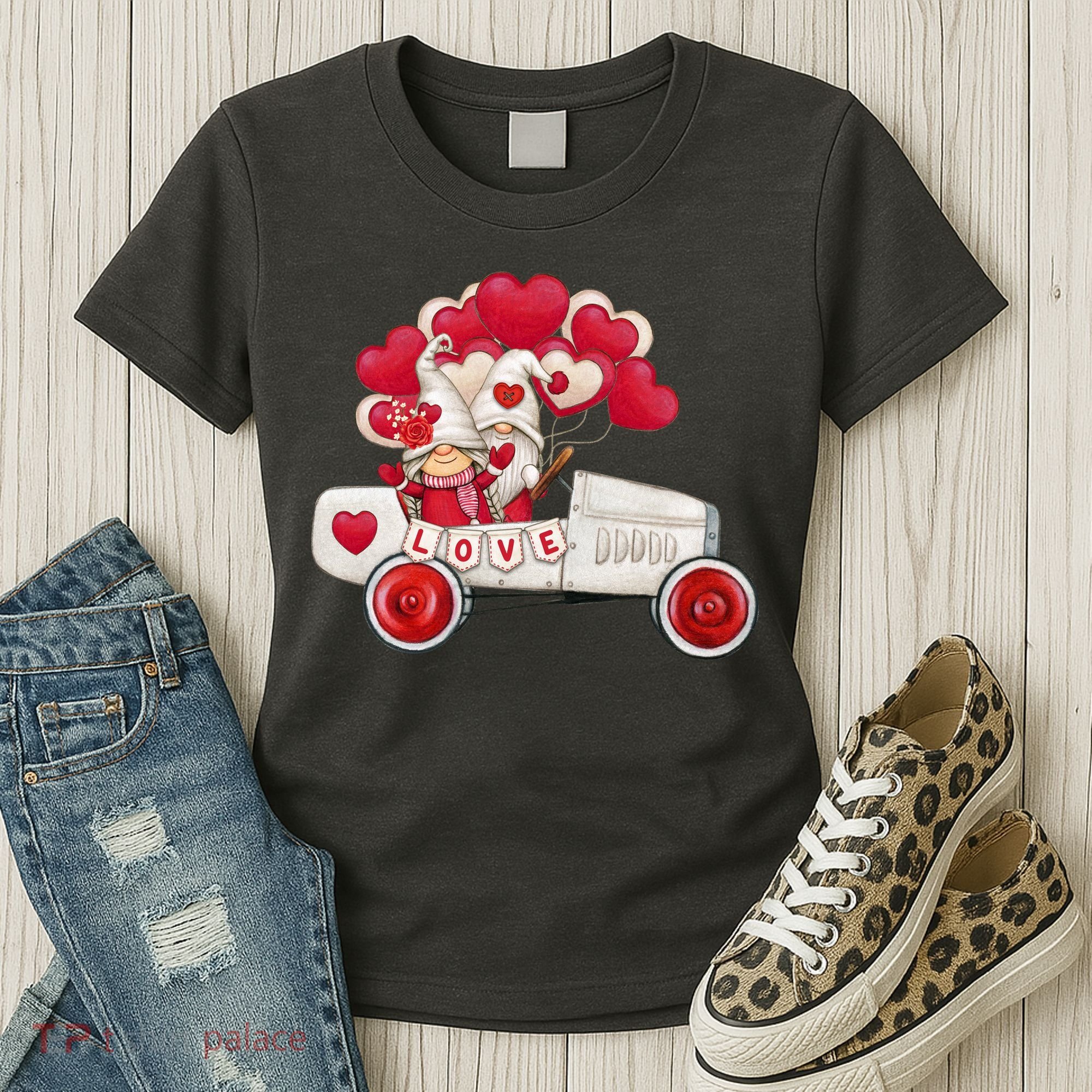 Love Gnome Valentines Day Heart Women's T-Shirt