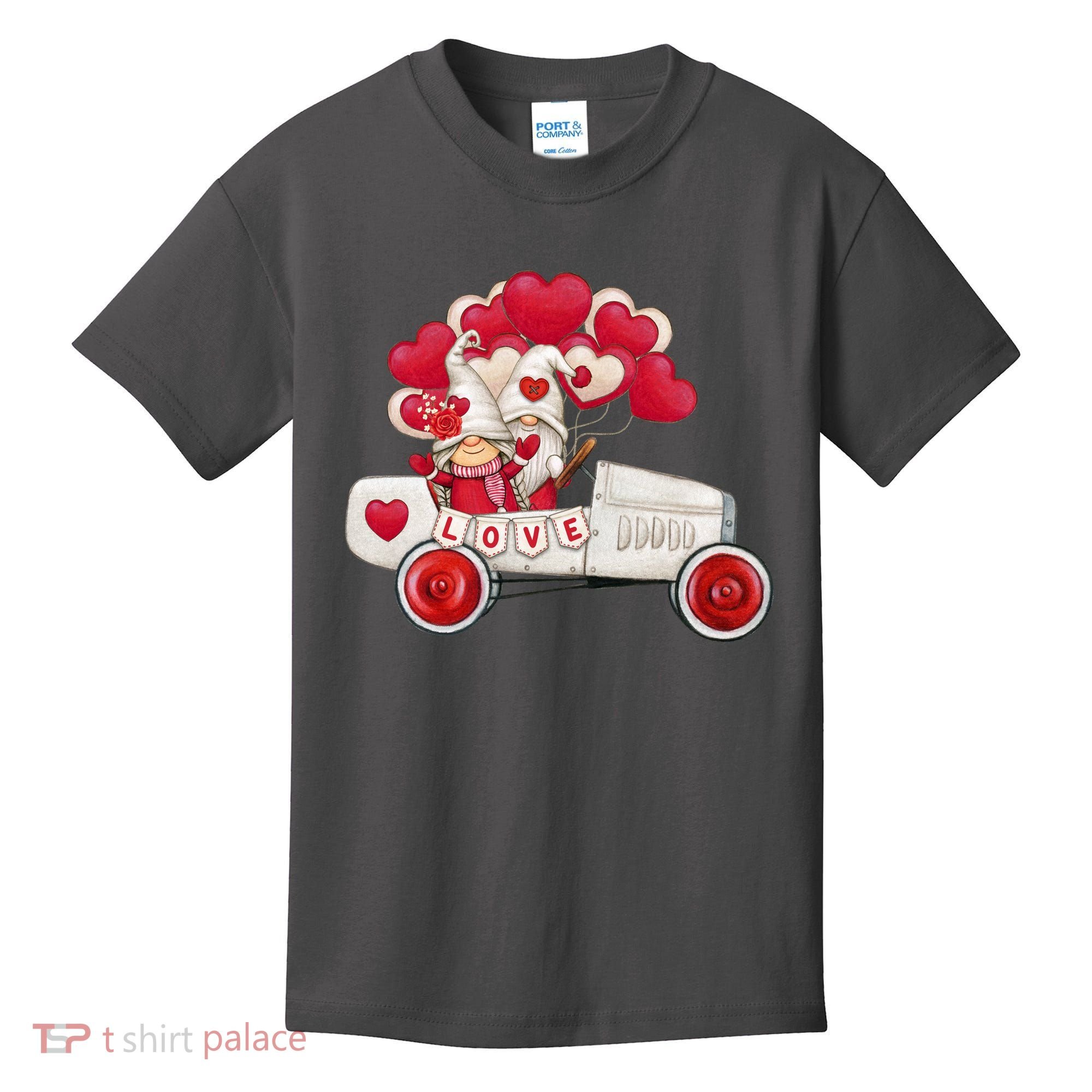 Love Gnome Valentines Day Heart Kids T-Shirt