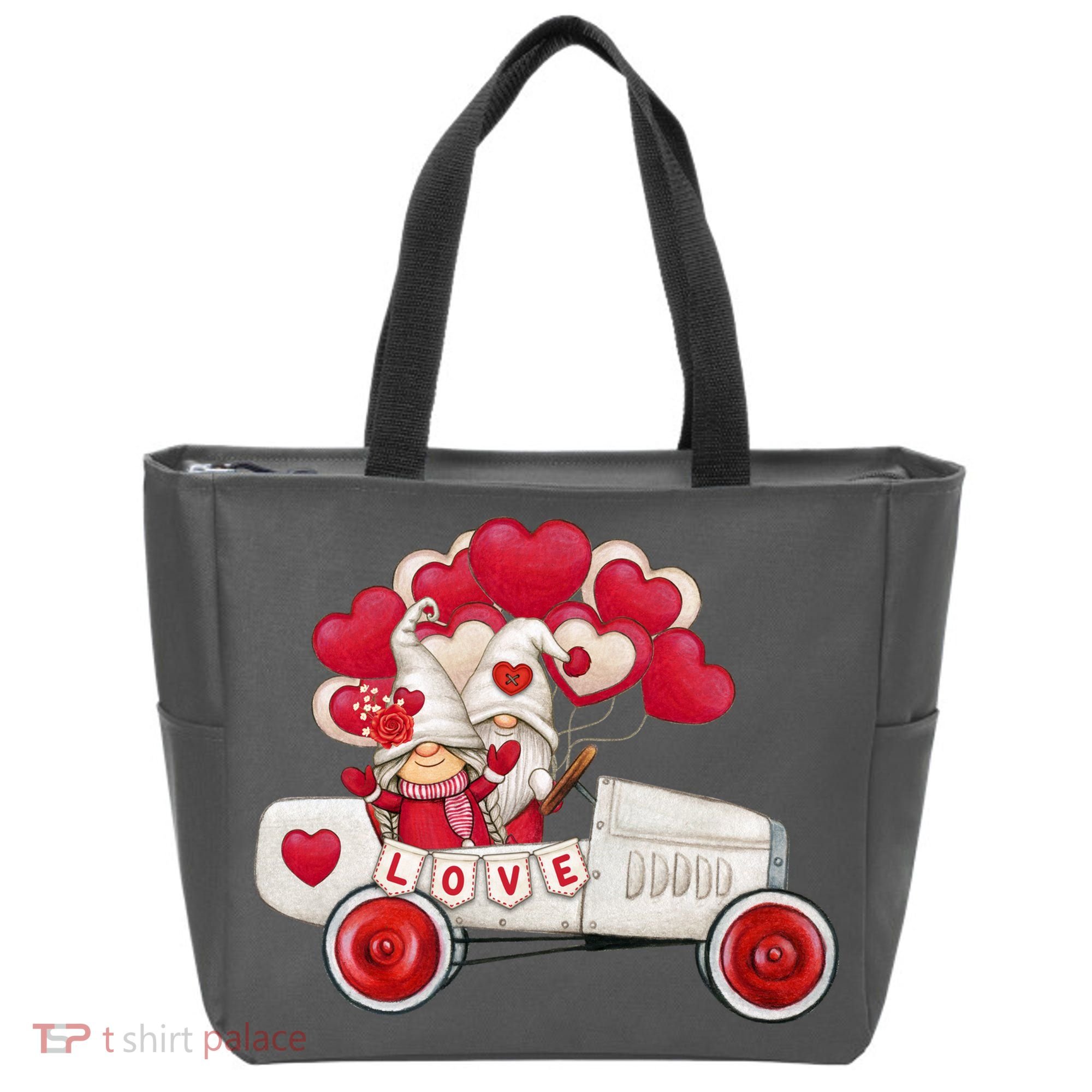 Love Gnome Valentines Day Heart Tote Bag