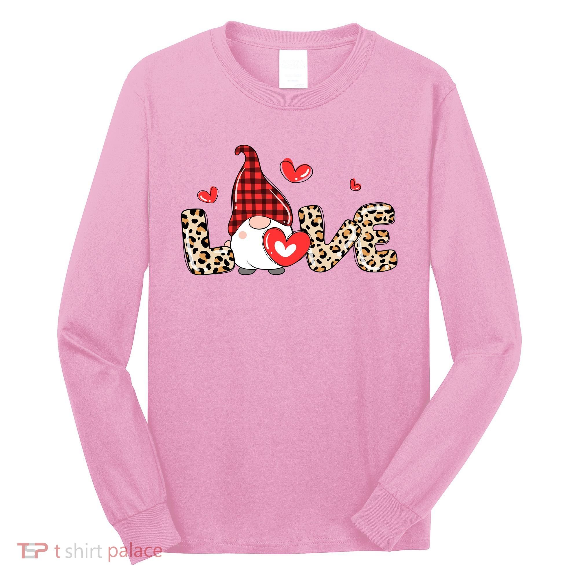 Love Gnome Valentine Heart Long Sleeve Shirt