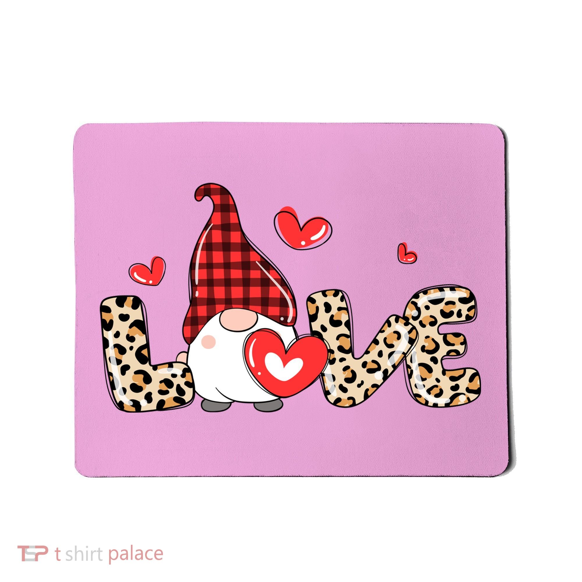 Love Gnome Valentine Heart Mousepad