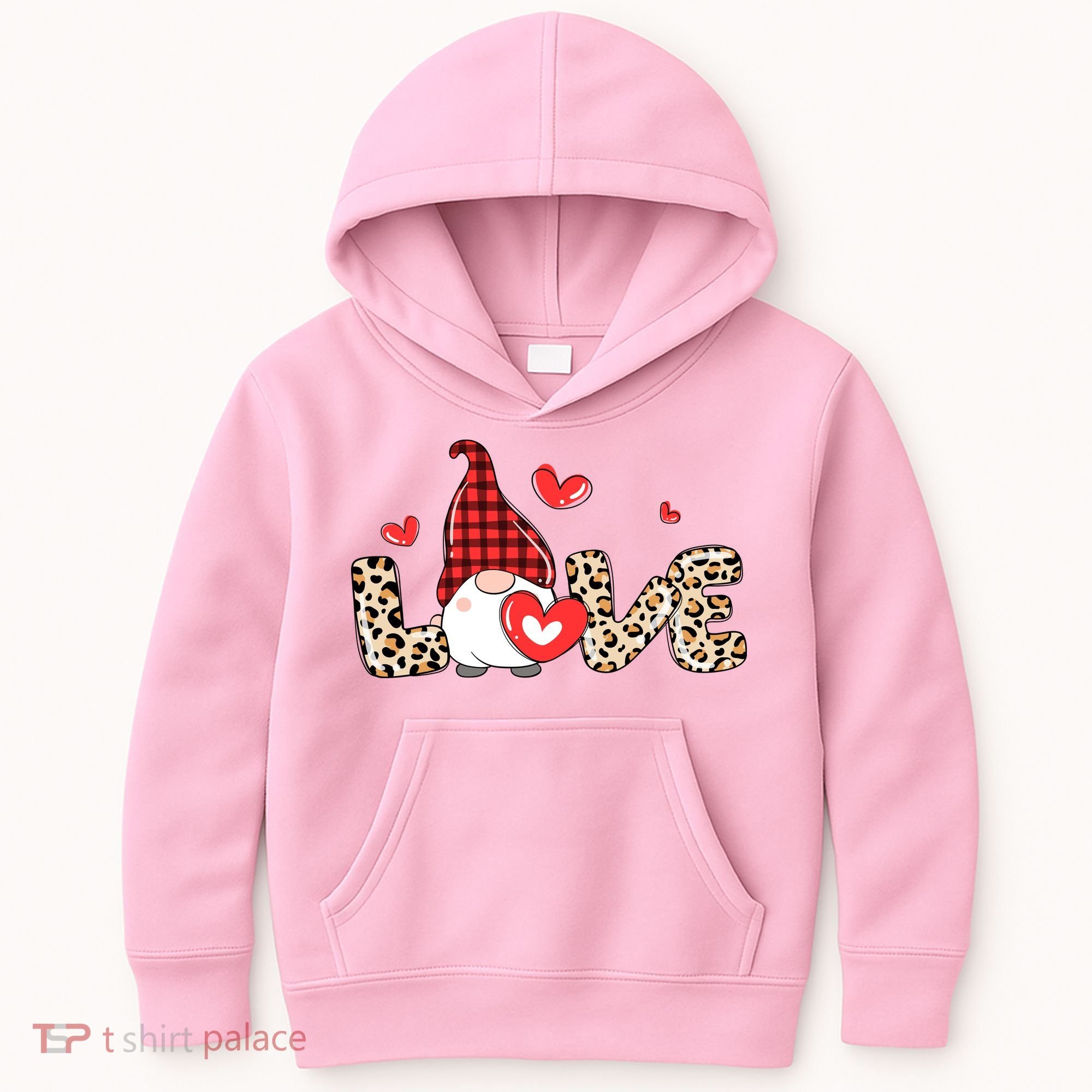 Love Gnome Valentine Heart Kids Hoodie
