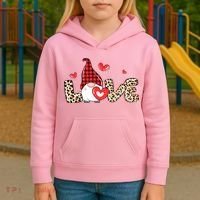 Love Gnome Valentine Heart Kids Hoodie thumb 3