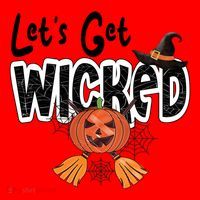 Lets Get Wicked Halloween Spooky Santa Hat thumb 1